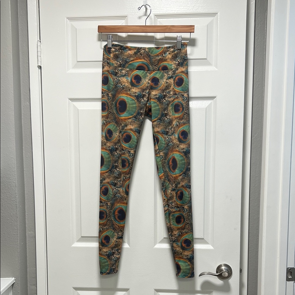Onzie mid-rise Peacock Feather Pattern Leggings S